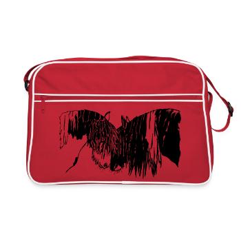 gorgeous tinker riding horses - Retro Bag - red/white - Front