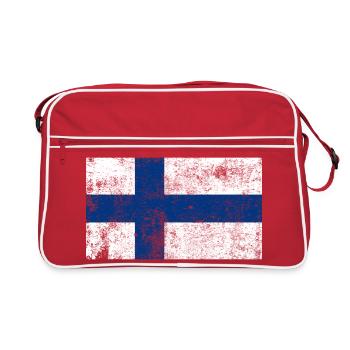 Drapeau de la Finlande Drapeau Grunge Retro Vintage - Sac Retro - rouge/blanc - Devant