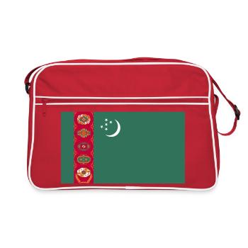 Drapeau du Turkménistan - Sac Retro - rouge/blanc - Devant