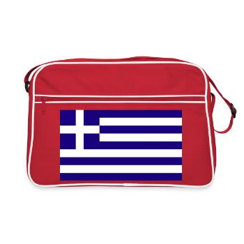 Griechenland National Flagge - Retro Tasche - Rot/Weiß - Vorne