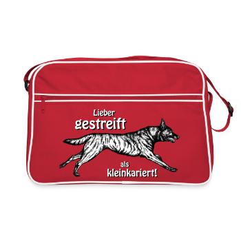 Mieux rayé que mesquin - 2 - Sac Retro - rouge/blanc - Devant