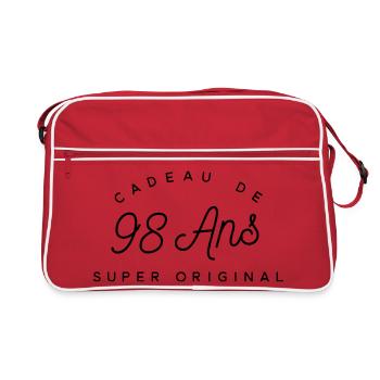  Cadeau 98 ans - Sac Retro - rouge/blanc - Devant