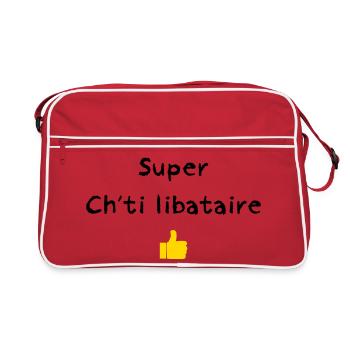 Ch'til ibataire shirt pour célibataire - Sac Retro - rouge/blanc - Devant