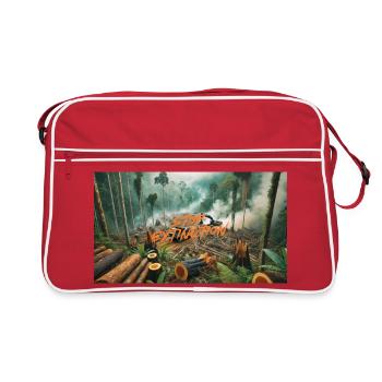 Stop Extinction: Waldschutz Design - Retro Tasche - Rot/Weiß - Vorne