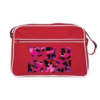 Camouflage Pink World Message Design - Retro Bag - red/white - Front