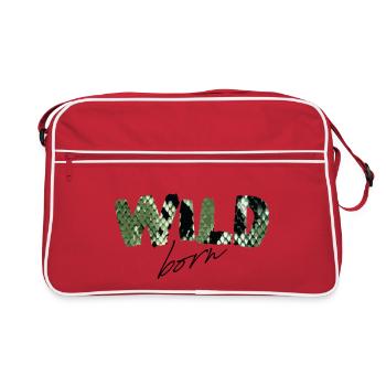 Wild Born Snake Print Letters - Retro Bag - red/white - Front