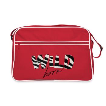 Wild Born Zebra Stripe Logo - Retro Bag - red/white - Front