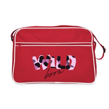 Wild Born Camouflage Wordmark - Retro Bag - red/white - Front