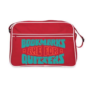 Lesezeichen sind für Aussteiger - Retro Tasche - Rot/Weiß - Vorne