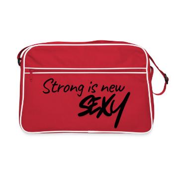 Strong is new sexy - Retro Bag - red/white - Front