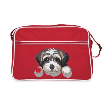 L’œil du chien sur le bord - Sac Retro - rouge/blanc - Devant