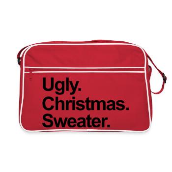 hässlicher Weihnachtspullover - Retro Tasche - Rot/Weiß - Vorne