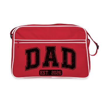 Dad Est 2026 Neuer Papa Vater wird 2026 Vatertag - Retro Tasche - Rot/Weiß - Vorne