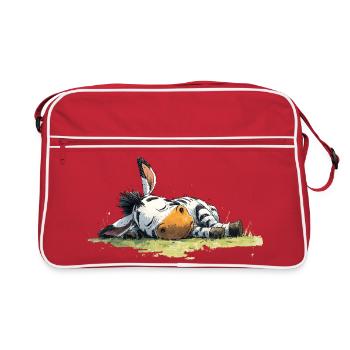 Sleeping Zebra - Retro Bag - red/white - Front