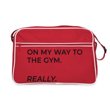 On the way to the gym. Really. - Retro Bag - red/white - Front
