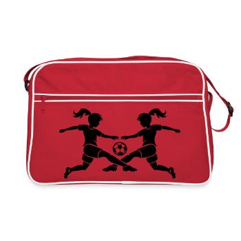 Logo de l’équipe féminine de football - Sac Retro - rouge/blanc - Devant