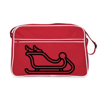 Santa's Schlitten - Retro Tasche - Rot/Weiß - Vorne