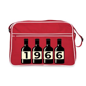 Année de Naissance 1966 Vin - Sac Retro - rouge/blanc - Devant