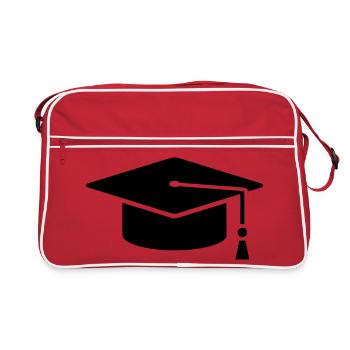 Graduation Cap Graduate Logo - Retro Bag - red/white - Front