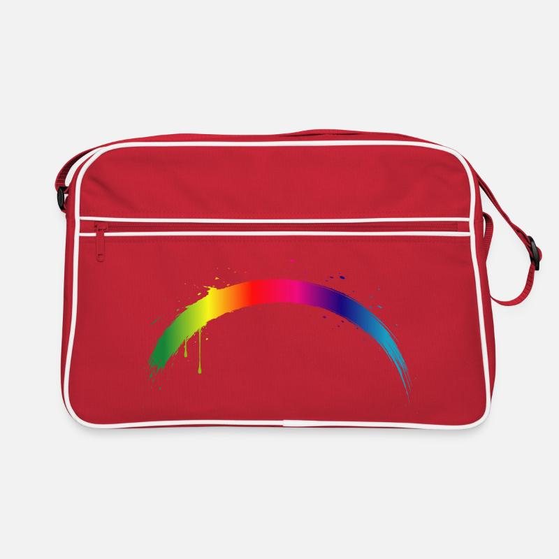 Regenbogen Bogen Farbverlauf Splash Kunst Retro Tasche