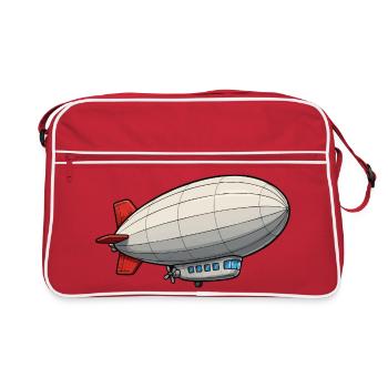 Airship Cartoon Zeppelin - Retro Bag - red/white - Front