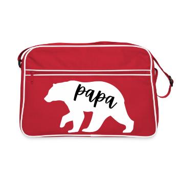 Papa Bear - Cute Family Gift for Father - Retro Tasche - Rot/Weiß - Vorne
