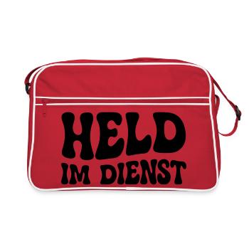Held im Dienst - Retro Tasche - Rot/Weiß - Vorne