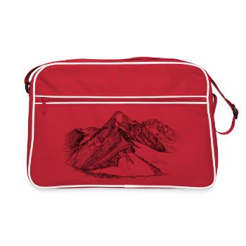 Silhouette de Königspitze Ortles-Alps design - Sac Retro - rouge/blanc - Devant