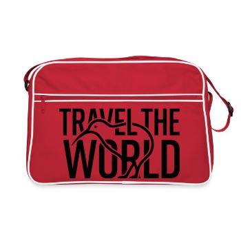 Kiwi Bird Outline Travel The World – Minimalist - Retro Bag - red/white - Front