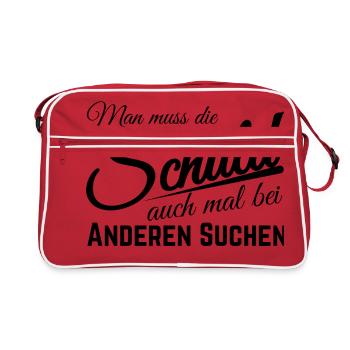 Man muss die Schuld auch mal bei anderen suchen! - Retro Tasche - Rot/Weiß - Vorne