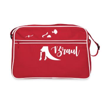 Team Braut Strauß Wurf Junggesellenabschied bride - Retro Tasche - Rot/Weiß - Vorne