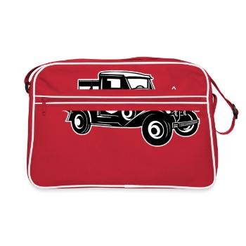 Camionnettes vintage 01_schwarz blanc - Sac Retro - rouge/blanc - Devant