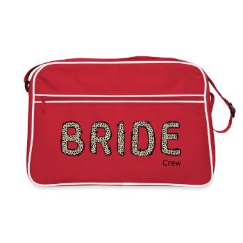 Team Braut JGA, Junggesellinnenshirt - Retro Tasche - Rot/Weiß - Vorne