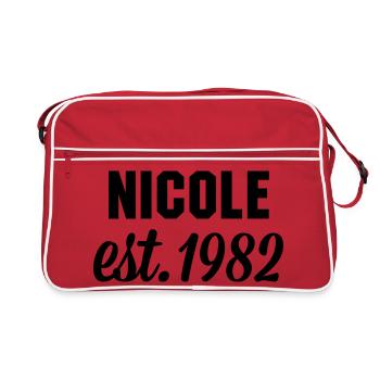 Nicole est 1982 - Retro Tasche - Rot/Weiß - Vorne