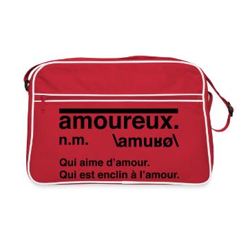 Définition amoureux style dictionnaire - Sac Retro - rouge/blanc - Devant