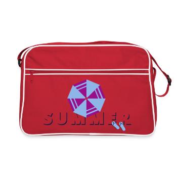LETTRAGE D’ÉTÉ avec visière | Vectorale - Sac Retro - rouge/blanc - Devant