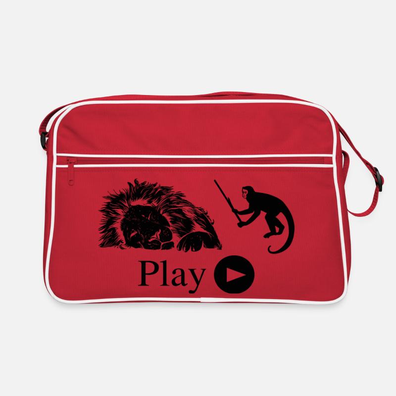 Funny monkey and lion Retro Bag