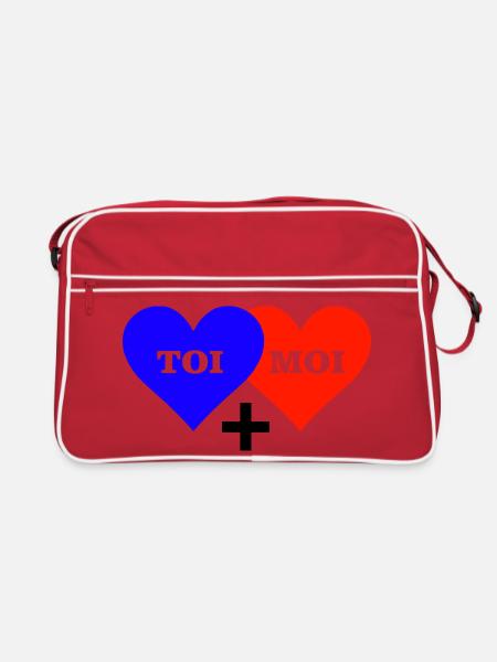 TOI MOI COEUR - Sac Retro - rouge/blanc