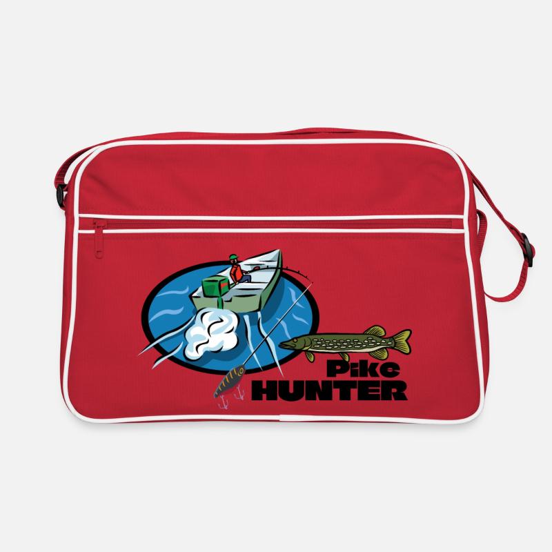 Hechtenjägerboot – Raubtierfischen Retro Tasche