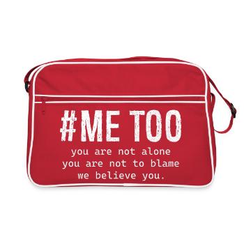 me too you are not alone you are not to blame - Retro Bag - red/white - Front