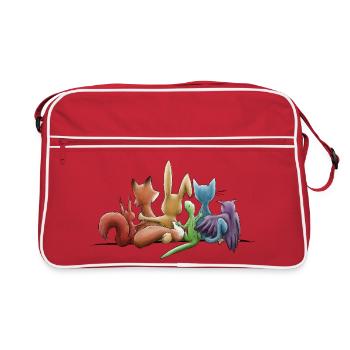 Rainbow Animals for Tolerance and Diversity - Retro Bag - red/white - Front