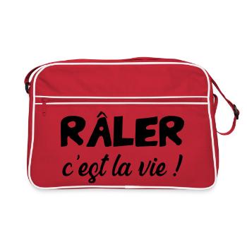 Râler c'est la vie ! Humour Drôle Blague - Sac Retro - rouge/blanc - Devant