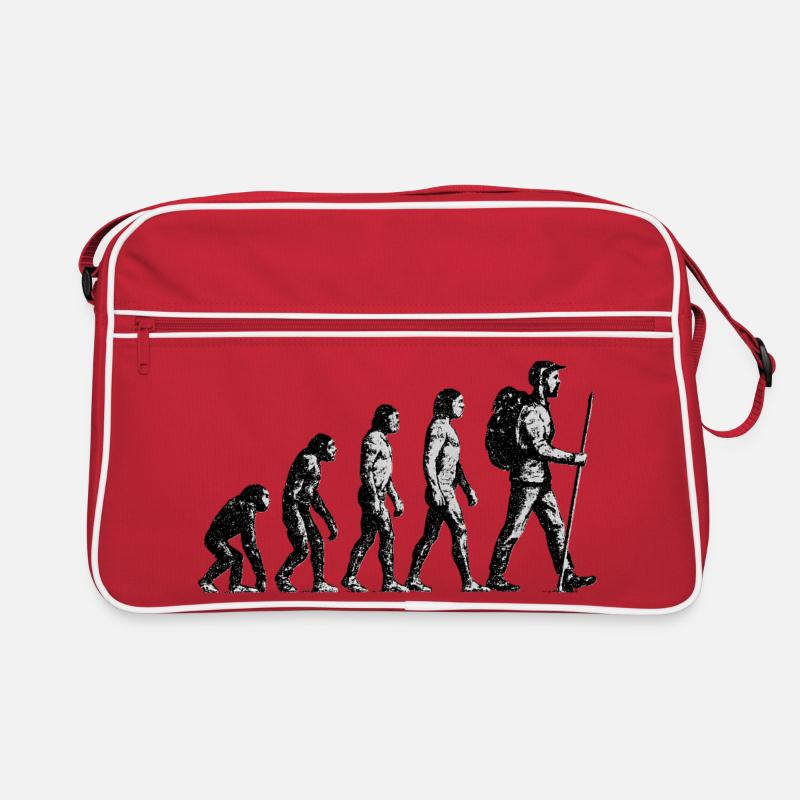 Evolution zum Wandersmann Grunge Design Retro Tasche