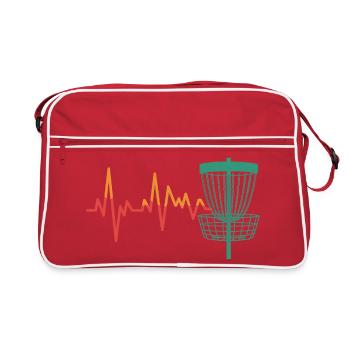 Heartbeat DiscGolf Motif - Retro Bag - red/white - Front