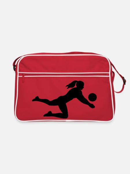 Volleyball Silhouette - Retro Bag - red/white - Front