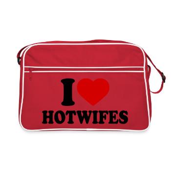 I love hotwifes - Sac Retro - rouge/blanc - Devant