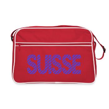 SUISSE. PAYS. GENEVE. SUISSE. HUMOUR. PAYS - Sac Retro - rouge/blanc - Devant