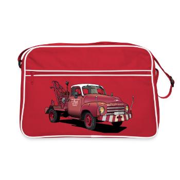Abschleppwagen, Pannenhilfe - Retro Tasche - Rot/Weiß - Vorne