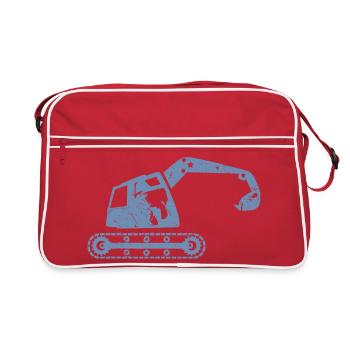 Excavators, excavator operators, construction equipment operators – - Retro Bag - red/white - Front