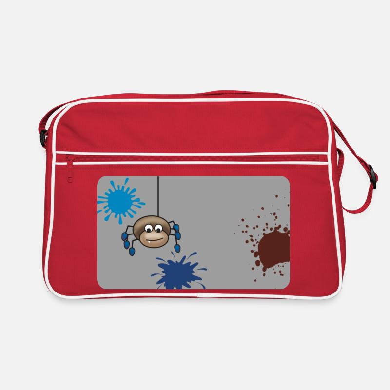 Farbklecks Monster Spinne grau Retro Tasche